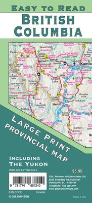 British Columbia Large Print, Yukon Canada Province map, Canada.