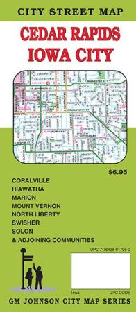 Cedar Rapids City Street Map, Iowa, America.