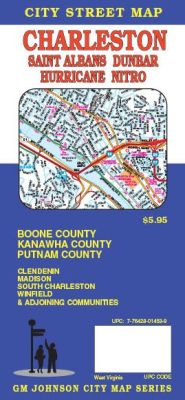 Charleston City Street Map, West Virginia, America.