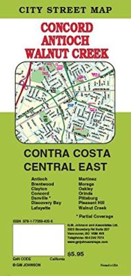 Contra Costa, Central & East street map, California, America.