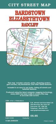 Elizabethtown, Bardstown and Radcliff City Street Map, Kentucky, America.
