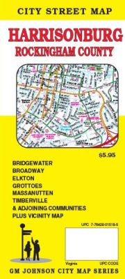 Harrisonburg & Rockingham County City Street Map, Virginia, America.