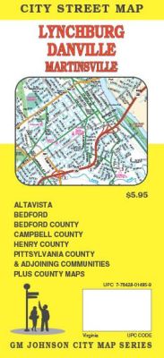 Lynchburg, Danville, Martinsville city map, America.