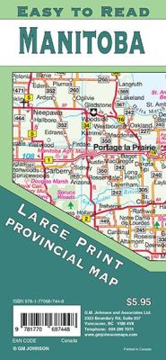 Manitoba Provinces Road and Tourist Map, Canada.