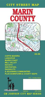 Marin County street map, California, America.