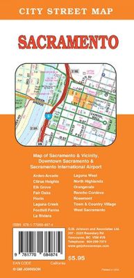Sacramento street map, California, America.