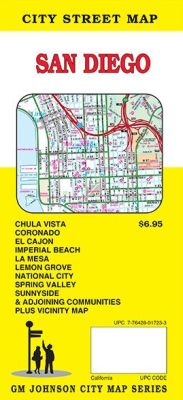 San Diego, City street map, California, America.