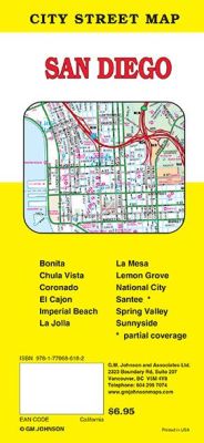 San Diego, City street map, California, America.