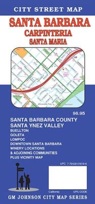 Santa Barbara, City street map, California, America.