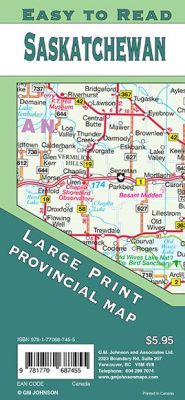 Saskatchewan Large Print Province Map, Canada.