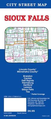 Sioux Falls City Street Map, South Dakota, America.