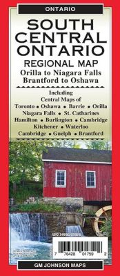 South Central Ontario Regional Road Map, Ontario, Canada.