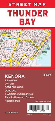 Thunder Bay, Kenora, Fort Frances and Dryden City Street Map, Ontario, Canada.
