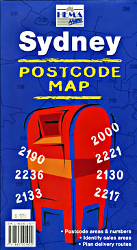 Sydney Postcode map, Australia.
