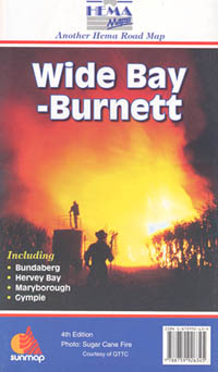 Wide Bay and Burnett, Road and Tourist Map, Australia.