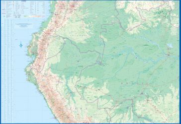 Amazon & Brazil North, Road and Physical Travel Reference Map, Brazil.