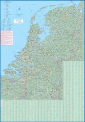 AMSTERDAM Physical Travel Reference Map, Netherlands.