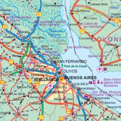 Argentina Road and Physical Travel Reference Map.