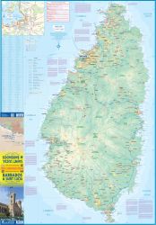 Barbados & St. Lucia Road and Travel Reference Map, West Indies.
