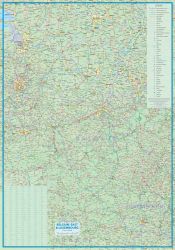 Belgium and Luxembourg, Road and Physical Travel Reference Map.