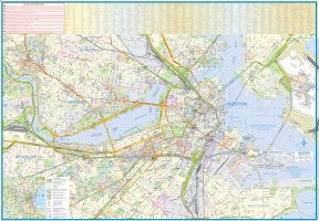 Boston & New England Road and Physical Travel Reference Map.