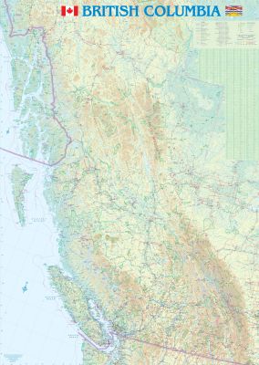 British Columbia WALL Map, Canada. 2nd Edition.