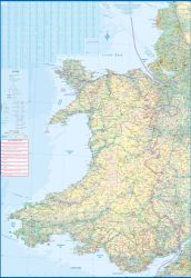 Cardiff and Wales Tourist Road and Physical Travel Reference Map.