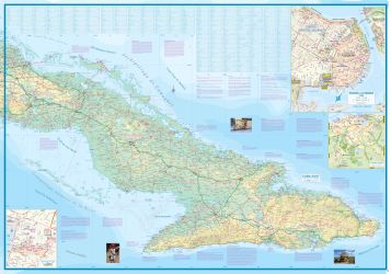 Cuba Road and Physical Travel Reference Map.