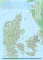 Denmark & Copenhagen Road and Physical Travel Reference Map.