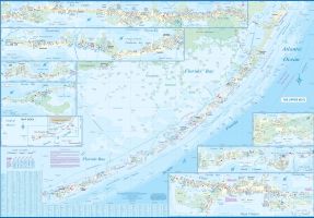 Florida Keys, Road and Physical Travel Reference Map, Florida, America.
