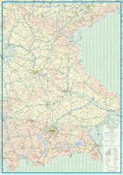 Germany, Southern, Road and Physical Travel Reference Map.