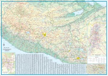Guatemala Road and Travel Reference Physical Map.