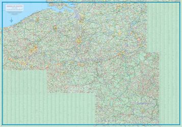 Netherlands Road and Physical Travel Reference Map.