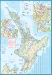 New Zealand, Road and Physical Travel Reference Map.