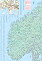 Norway South and Central Travel Reference Map.