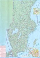 Sweden Road and Physical Travel Reference Map.