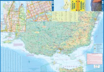 Tasmania and Victoria Road and Physical Travel Reference Map.