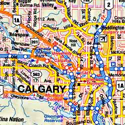 Alberta Province Road and Tourist Map, Canada.