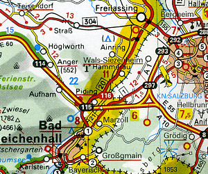 Austria Road and Shaded Relief Tourist Map, with "Distoguide".