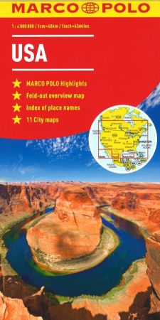 USA Road and Tourist Map. Marco Polo edition.