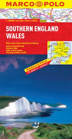 Wales and Southern England Road and Tourist Map. Marco Polo edition.