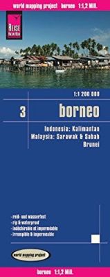 Borneo - Indonesia Road and Topographic Tourist Map, Indonesia.