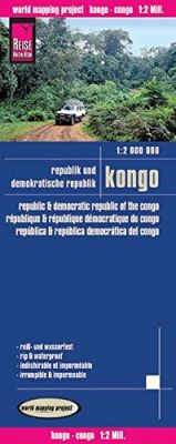 Congo Democratic Republic, Road and Topographic Tourist Map.