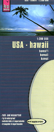 Hawaiian Islands Road and Topographic Tourist Map, America.