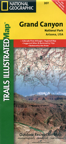 Grand Canyon National Park, Road and Recreation Map.