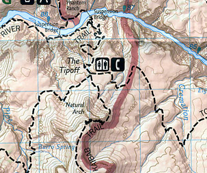 Grand Canyon National Park, Road and Recreation Map.