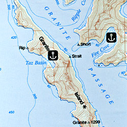Kenai Fjords National Park, Road and Recreation Map, Alaska, America.