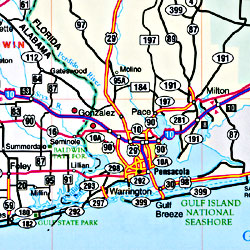 Alabama "Flipmap" Road and Tourist Map, America.