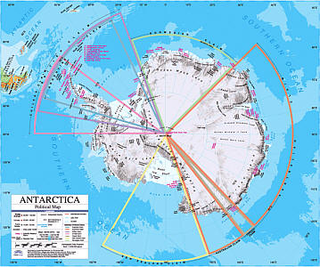 Antarctica Advanced Political "Classroom" WALL Map On Roller with Back Board.