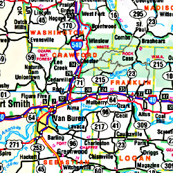 Arkansas "Flipmap" Road and Tourist Map, America.